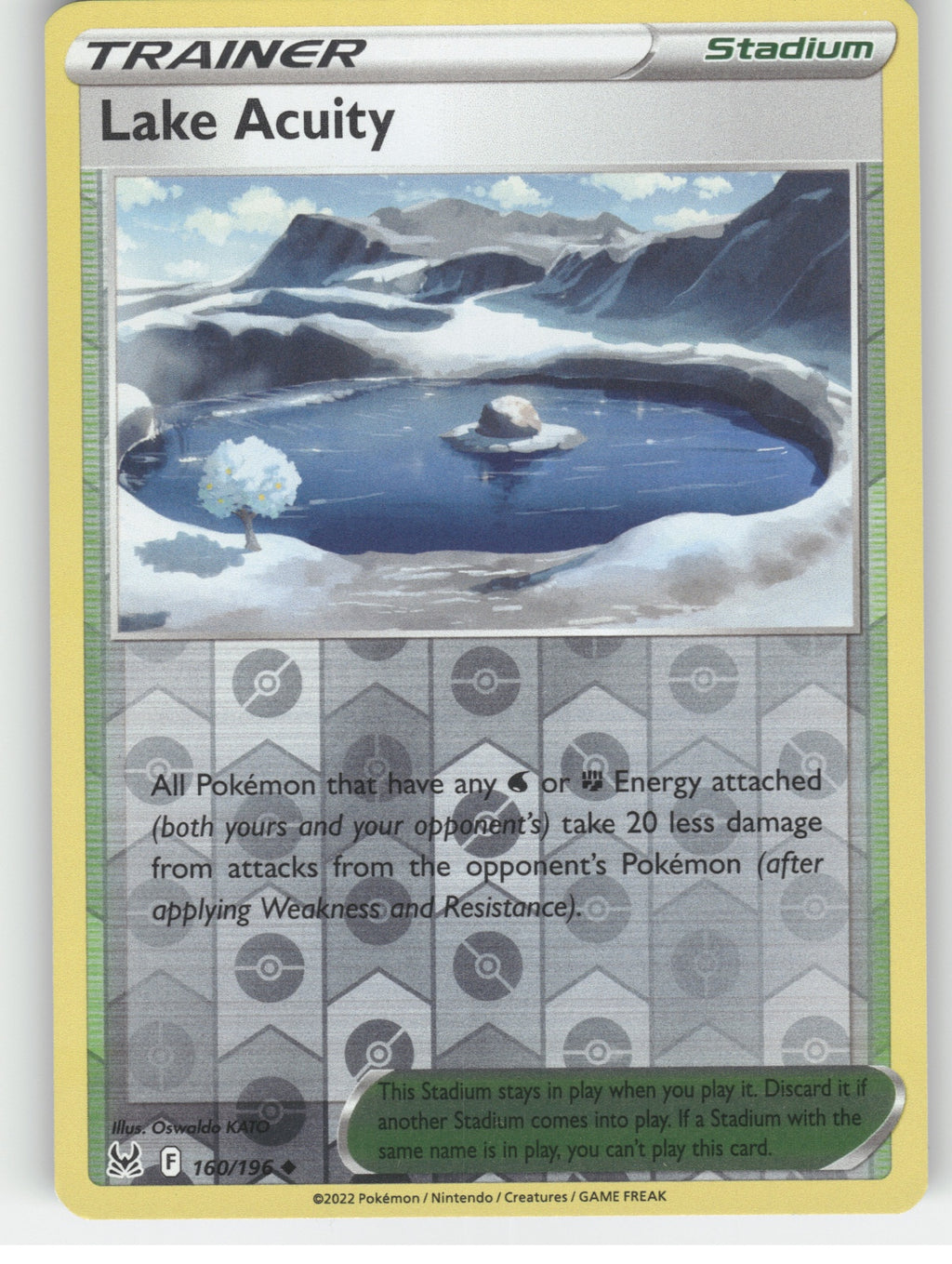 Lake Acuity Reverse Holo Uncommon SWSH11: Lost Origin 160/196 NM
