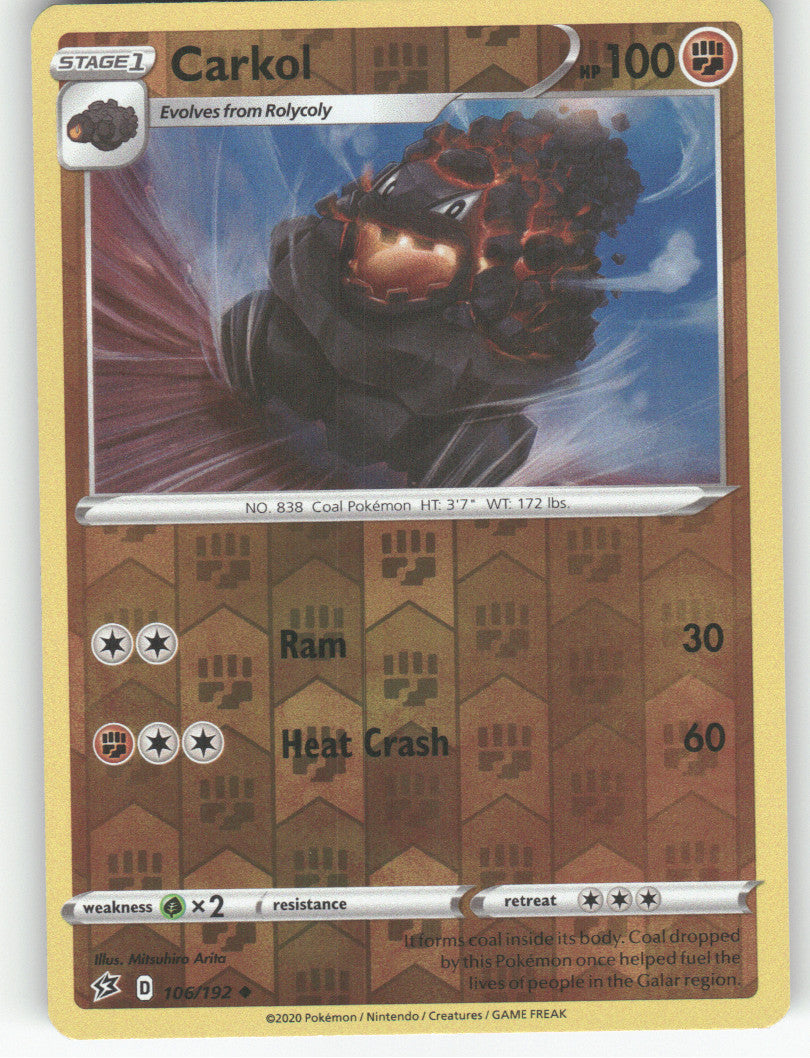 Carkol Reverse Holo Uncommon SWSH02: Rebel Clash 106/192 NM