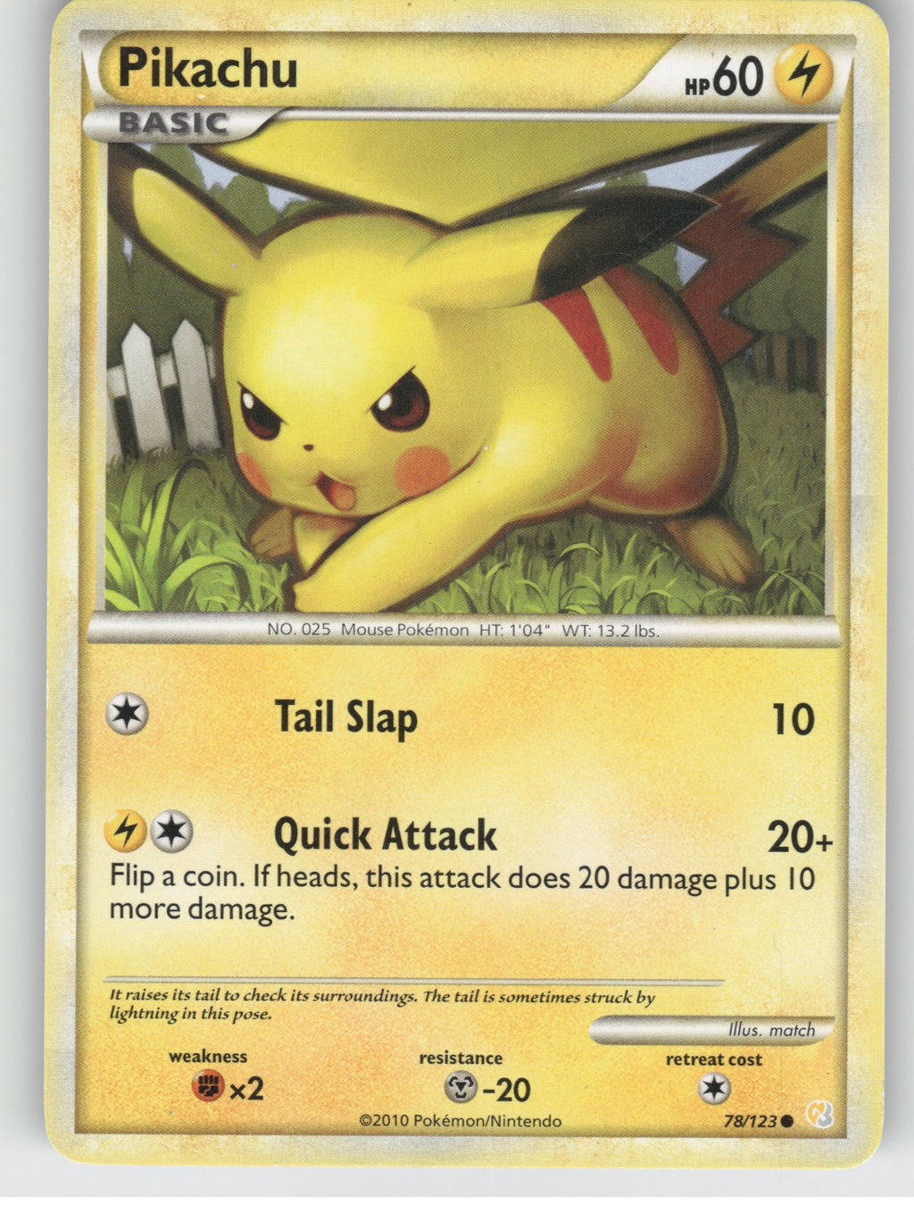 Pikachu Common HeartGold SoulSilver 78/123 NM