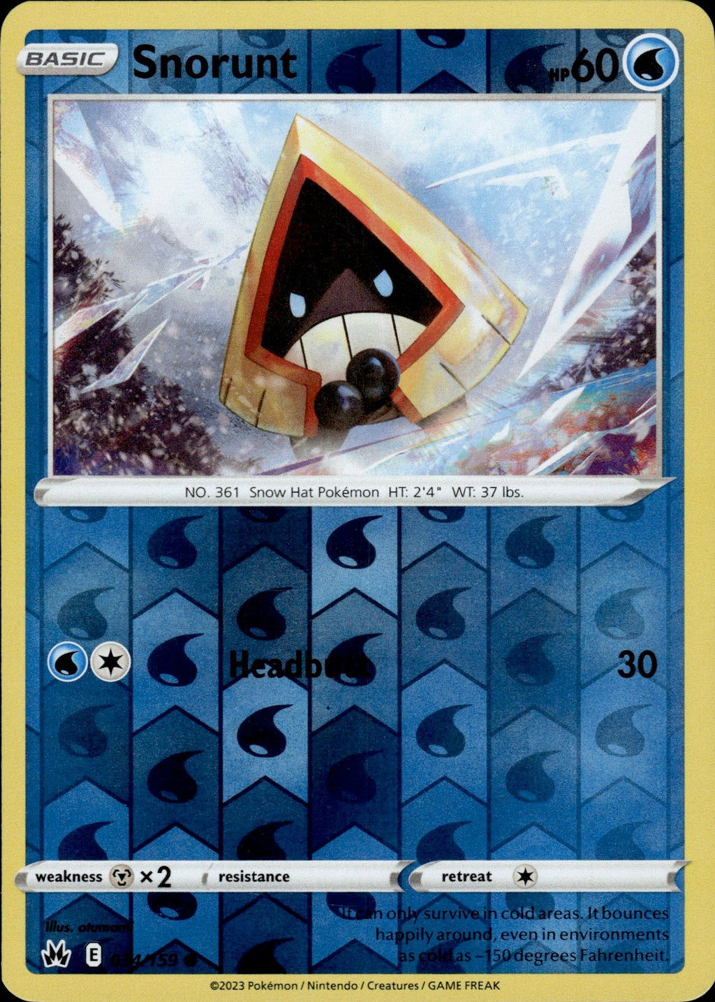 Snorunt Reverse Holo Common SWSH: Crown Zenith 034/159 NM