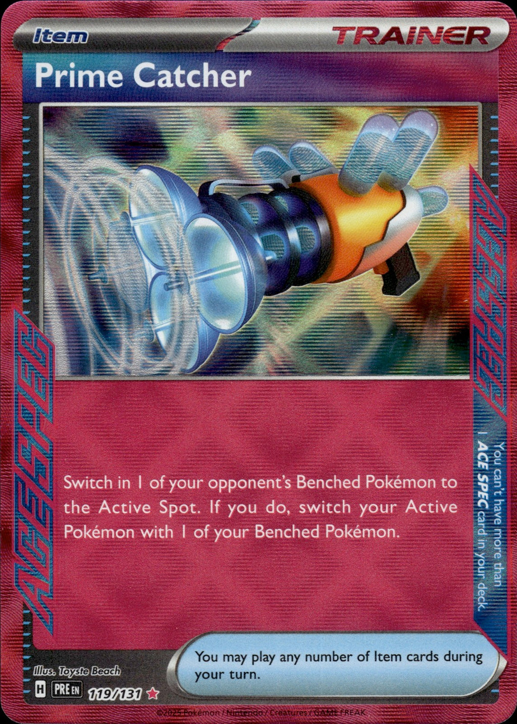 Prime Catcher Holo ACE SPEC Rare SV: Prismatic Evolutions 119/131 NM