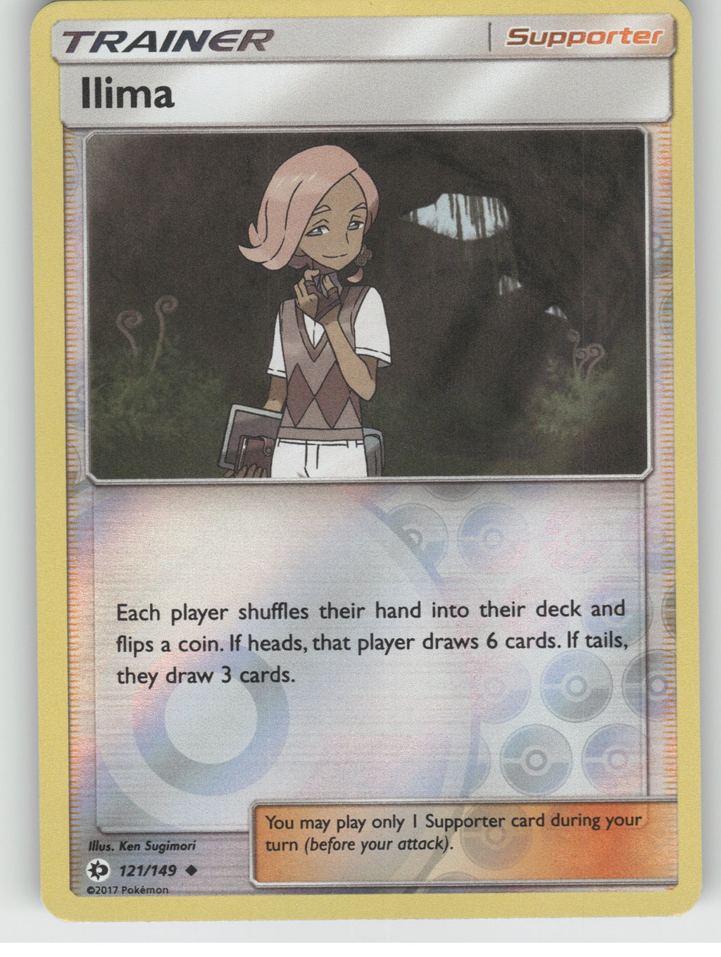 Ilima Reverse Holo Uncommon SM Base Set 121/149 NM