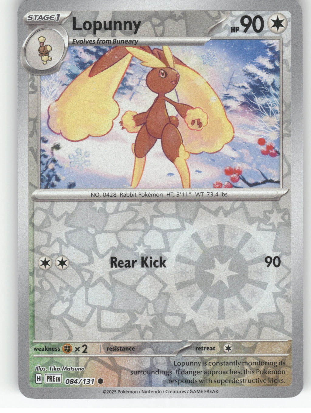 Lopunny Reverse Holo Common SV: Prismatic Evolutions 084/131 NM