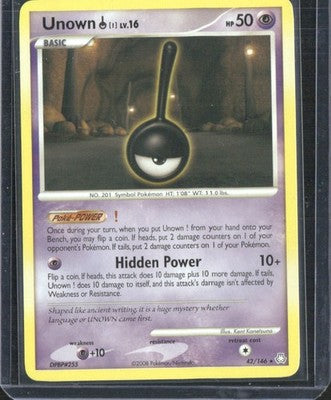 Unown ! 2008 Legends Awakened #42/146 Near Mint