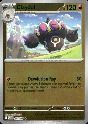 Claydol Chaos Rising #047/086 Near Mint
