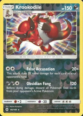 Krookodile 2017 Sun & Moon #85/149 Near Mint