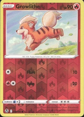 Growlithe 2022 Silver Tempest #019/195 Near Mint