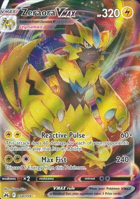 Zeraora VMAX 2023 Crown Zenith #054/159 Near Mint