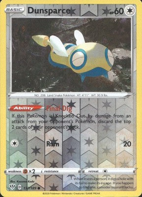 Dunsparce 2020 Darkness Ablaze #137/189 Near Mint