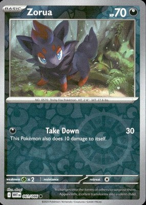Zorua 2025 White Flare #061/086 Near Mint