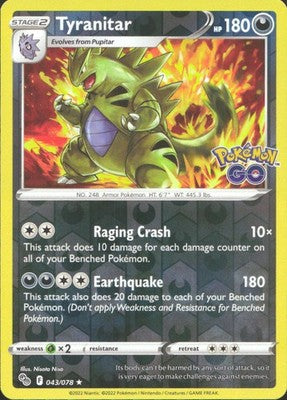 Tyranitar 2022 Pokemon GO #043/078 Near Mint