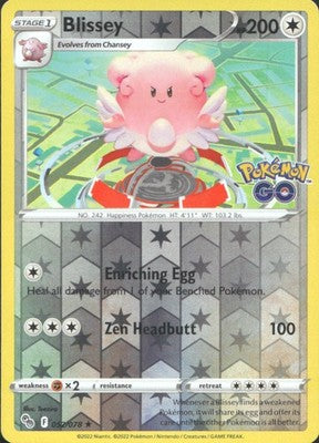 Blissey 2022 Pokemon GO #052/078 Near Mint