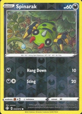 Spinarak 2021 Shining Fates #043/072 Near Mint