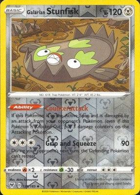 Galarian Stunfisk 2020 Vivid Voltage #125/185 Near Mint