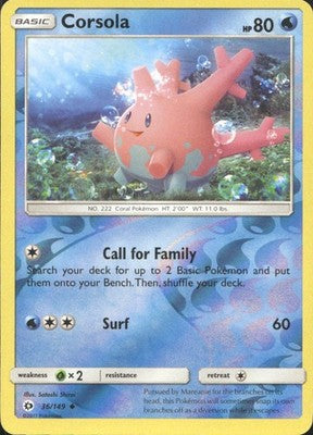 Corsola 2017 Sun & Moon #36/149 Near Mint