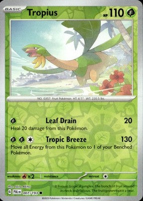 Tropius 2023 Paldea Evolved #007/193 Near Mint