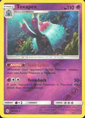 Toxapex 2017 Sun & Moon #63/149 Near Mint