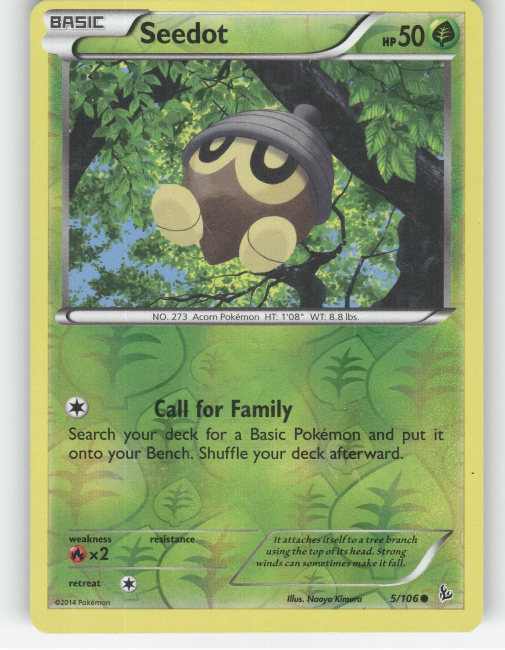 Seedot Reverse Holo Common XY - Flashfire 5/106 NM