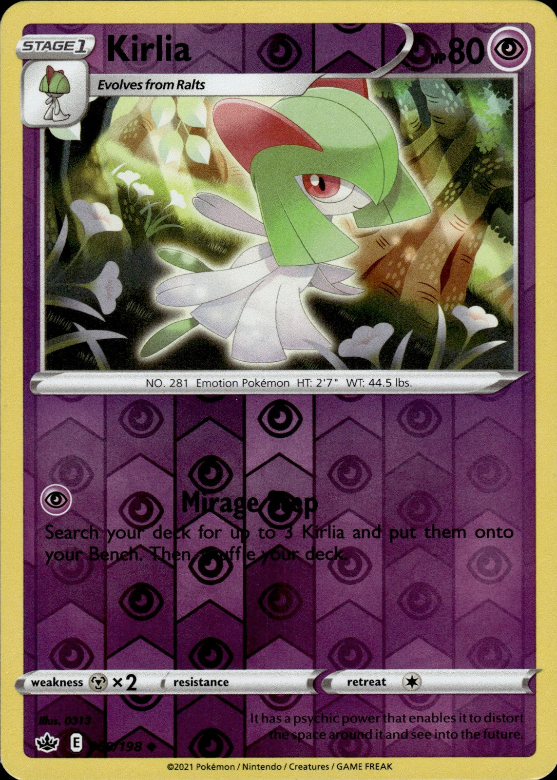 Kirlia Reverse Holo Uncommon SWSH06: Chilling Reign 060/198 NM