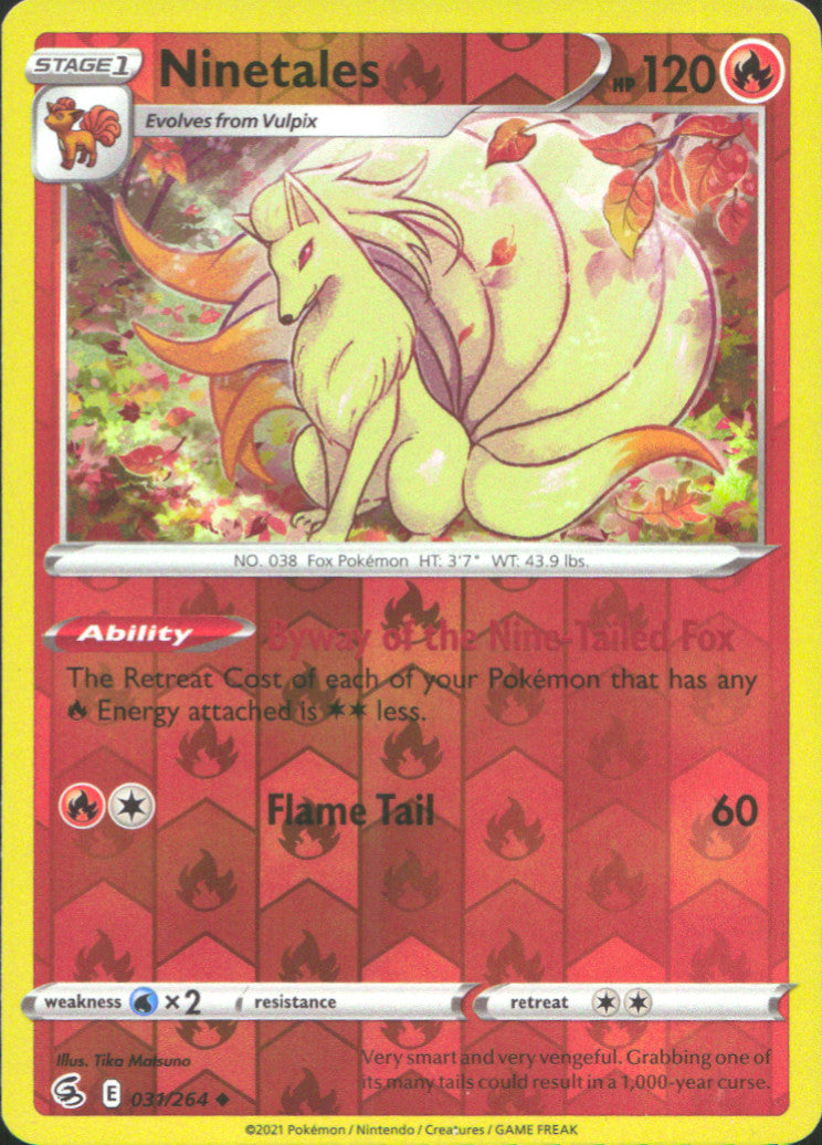 Ninetales (31) Reverse Holo Uncommon SWSH08: Fusion Strike 031/264 NM