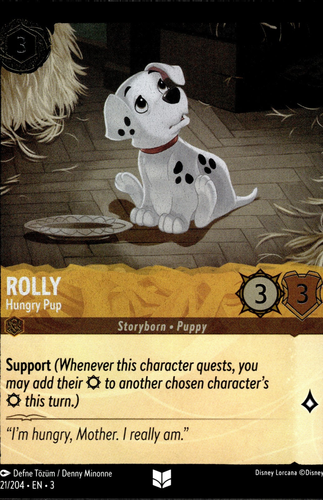 Rolly - Hungry Pup Cold Foil Uncommon Into the Inklands 21/204 NM