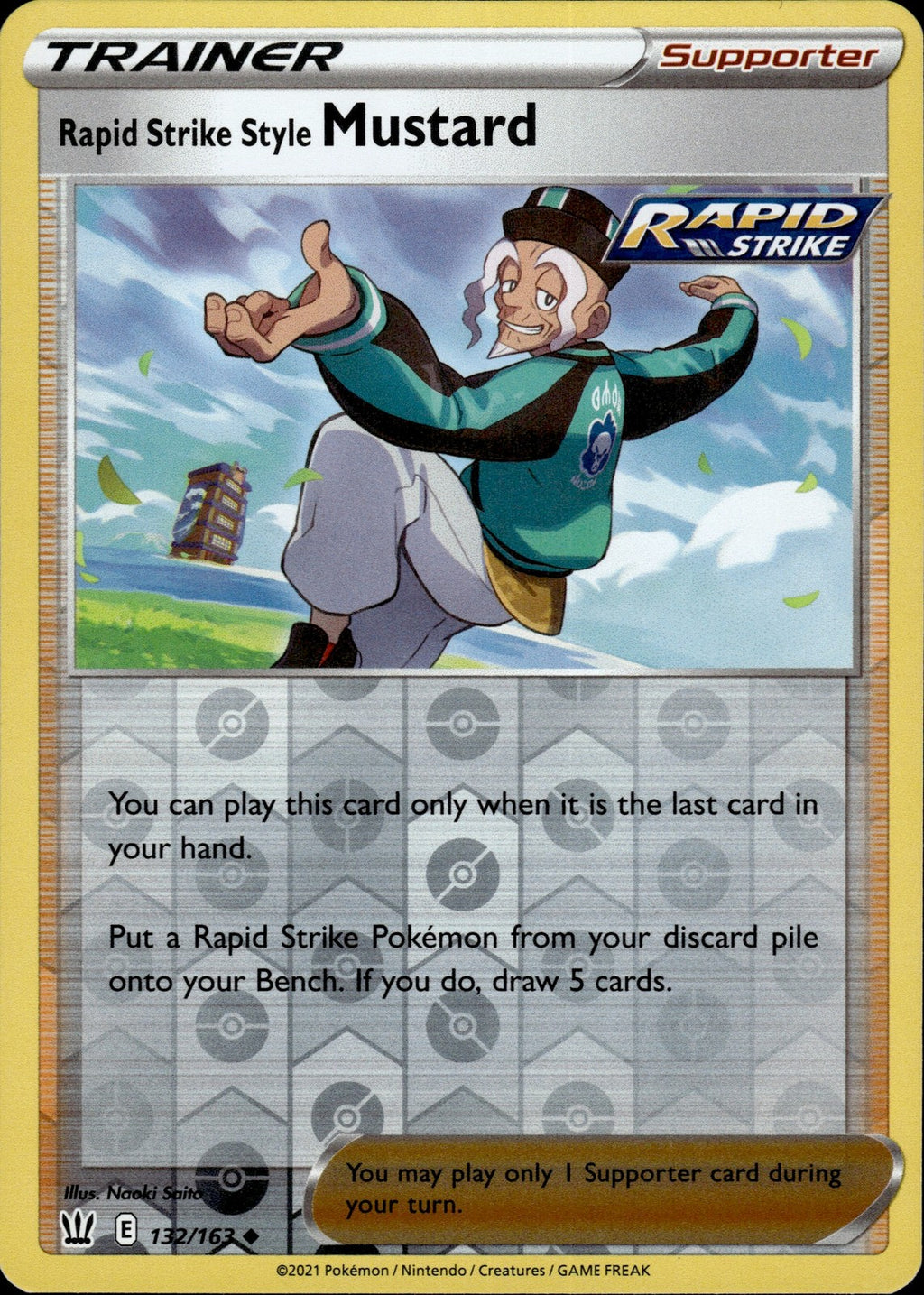 Rapid Strike Style Mustard Reverse Holo Uncommon SWSH05: Battle Styles 132/163 N
