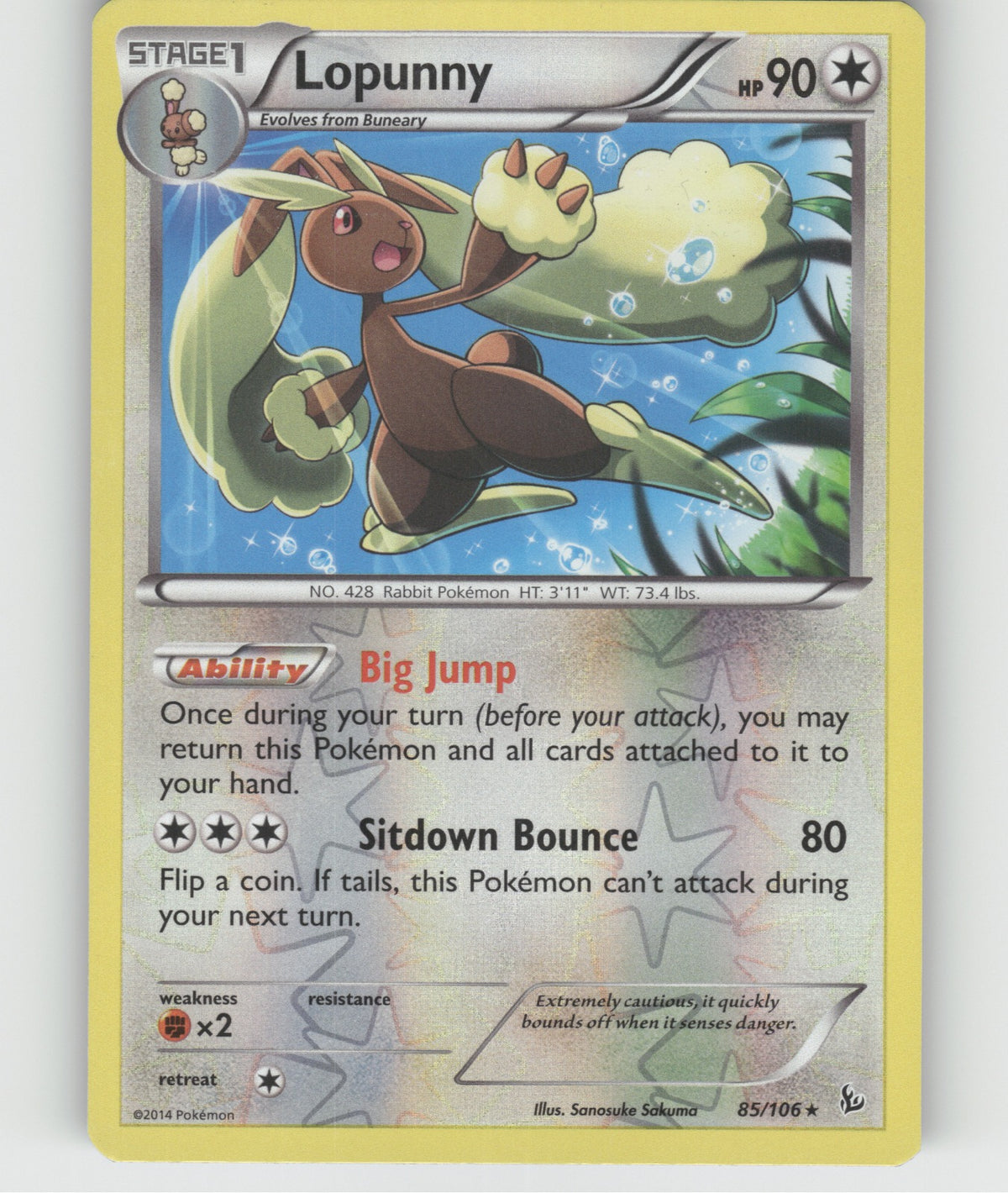 Lopunny Rare XY - Flashfire 85/106 NM