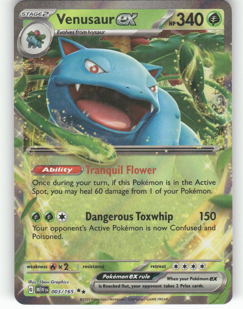 Venusaur ex - Holo Double Rare SV: Scarlet & Violet 151 003/165 NM