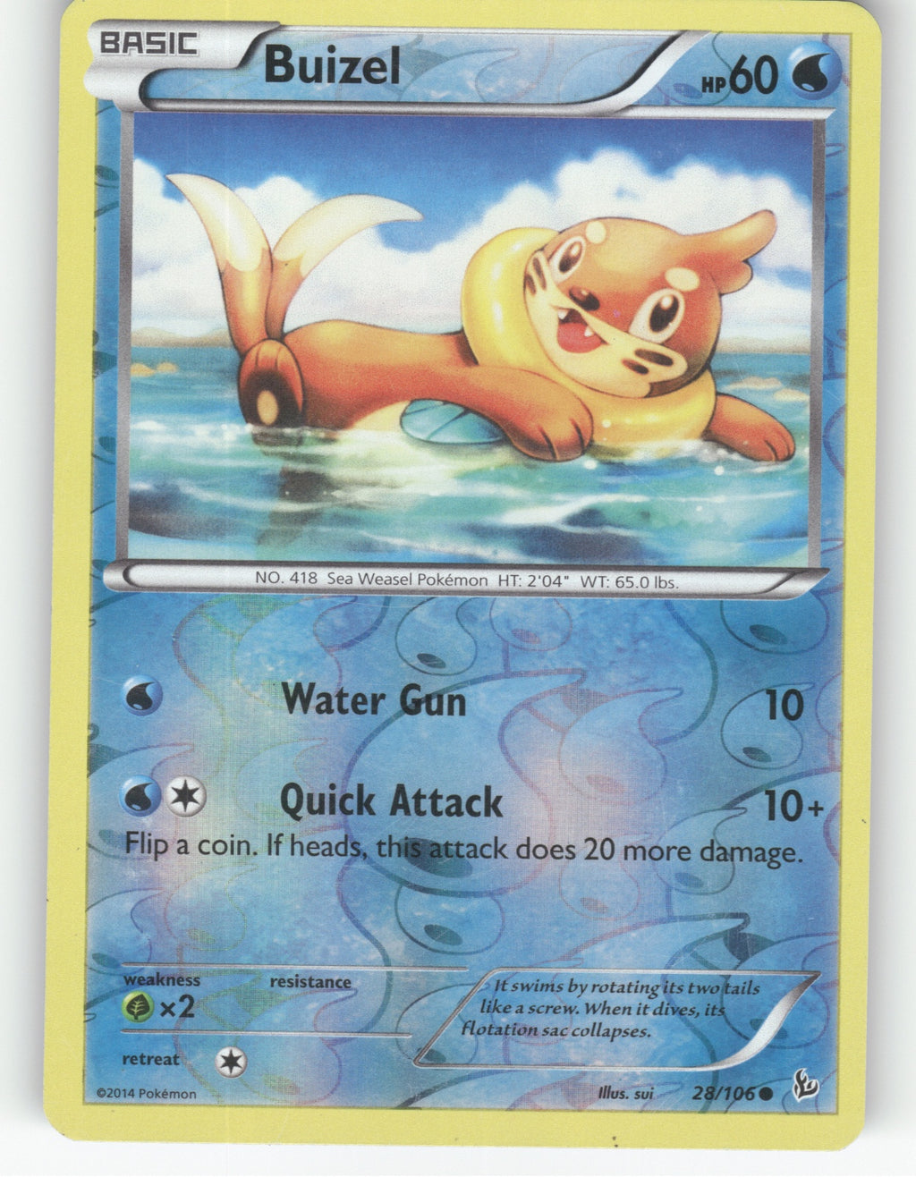 Buizel Reverse Holo Common XY - Flashfire 28/106 NM