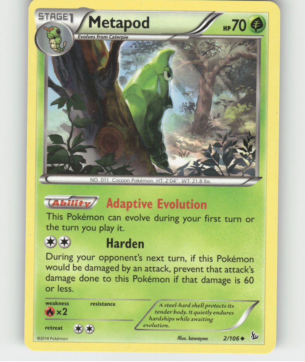 Metapod Uncommon XY - Flashfire 2/106 NM