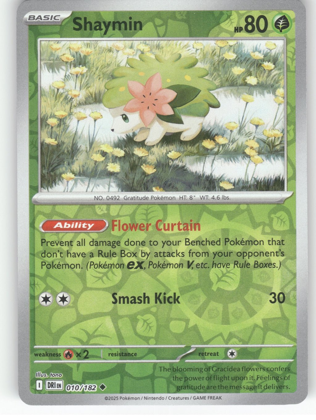 Shaymin - Reverse Holo Uncommon SV10: Destined Rivals 010/182 NM