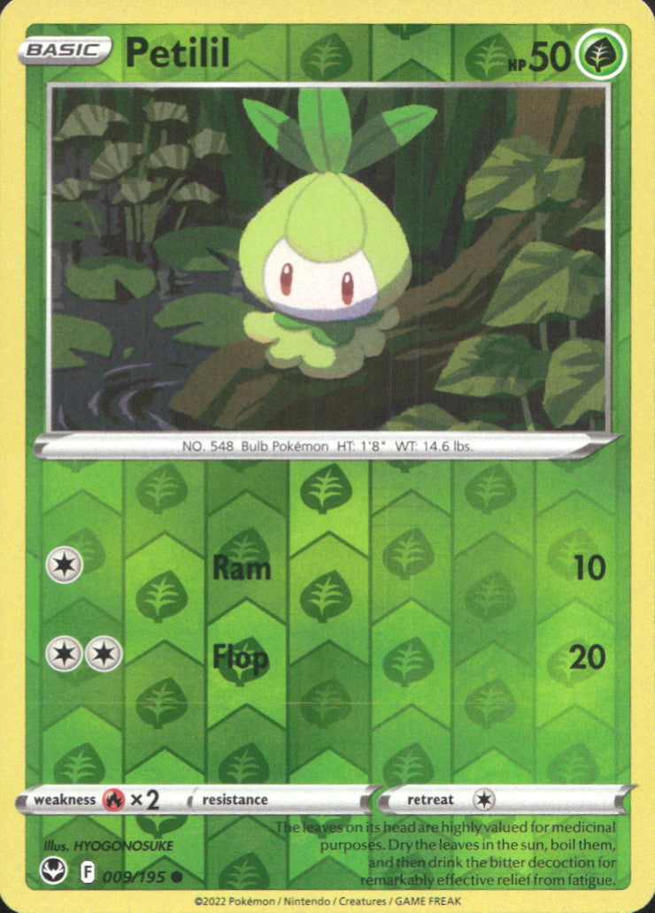 Petilil Reverse Holo Common SWSH12: Silver Tempest 009/195 NM