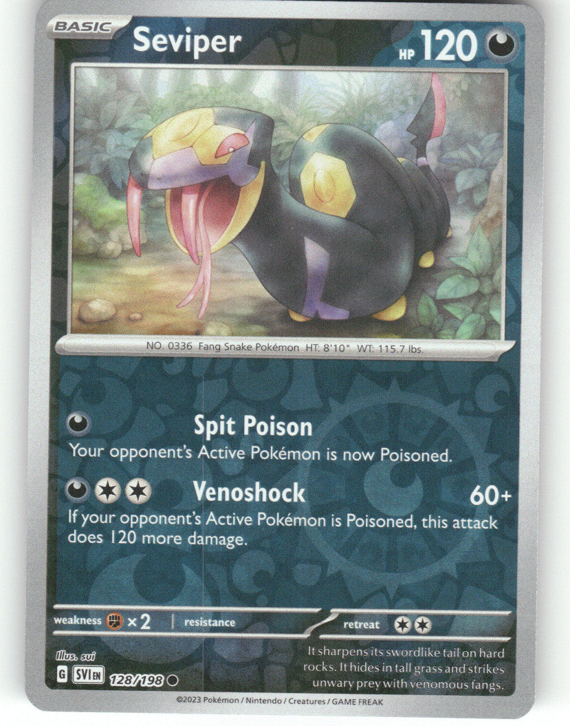 Seviper Reverse Holo Common SV01: Scarlet & Violet Base Set 128/198 NM
