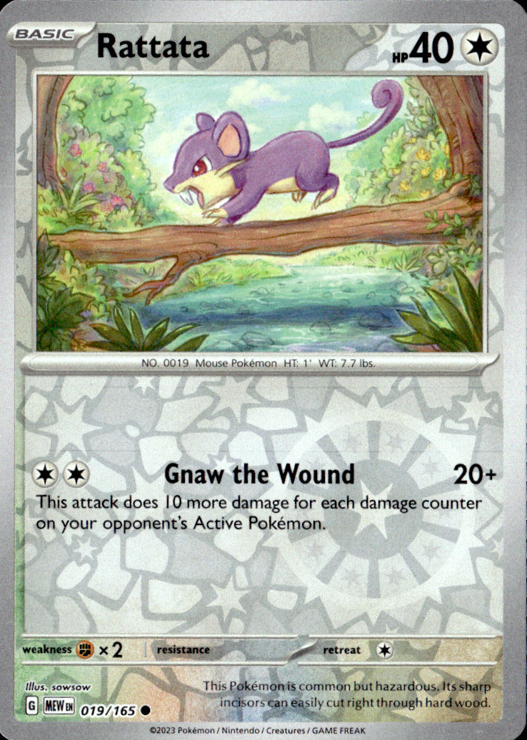 Rattata Reverse Holo Common SV: Scarlet & Violet 151 019/165 NM