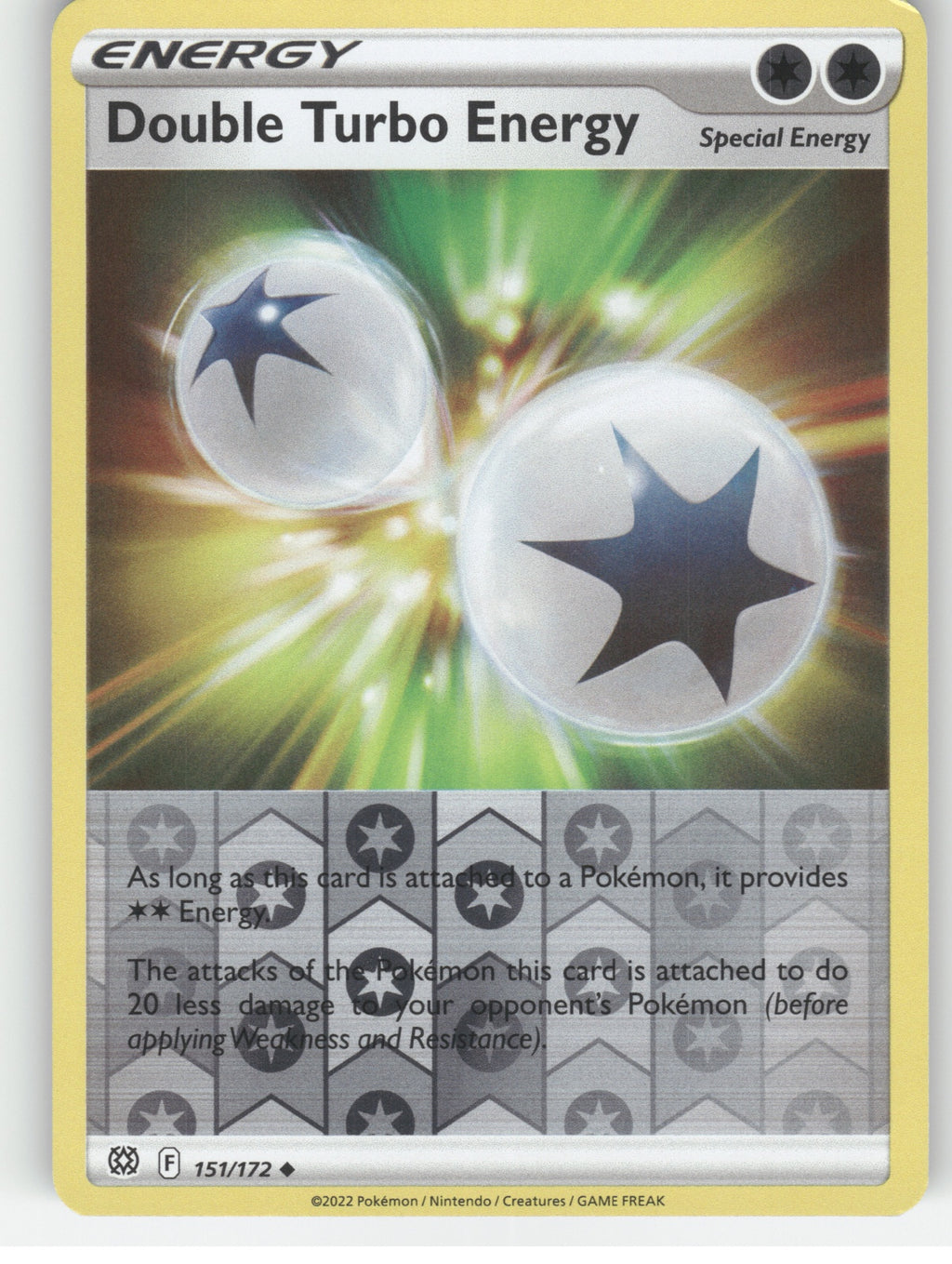 Double Turbo Energy Reverse Holo Uncommon SWSH09: Brilliant Stars 151/172 NM