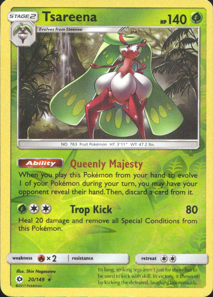 Tsareena Reverse Holo Holo Rare SM Base Set 20/149 NM