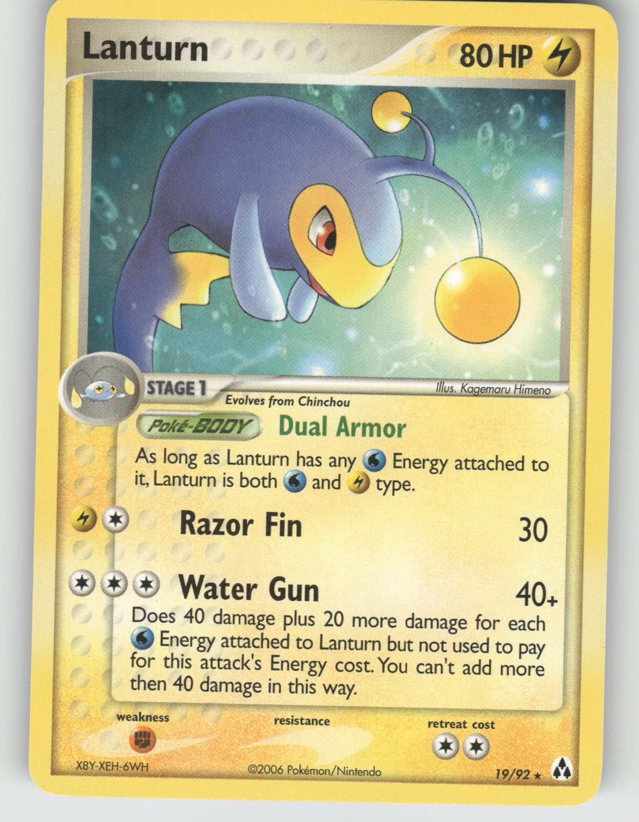 Lanturn Rare EX Legend Maker 19/92 NM