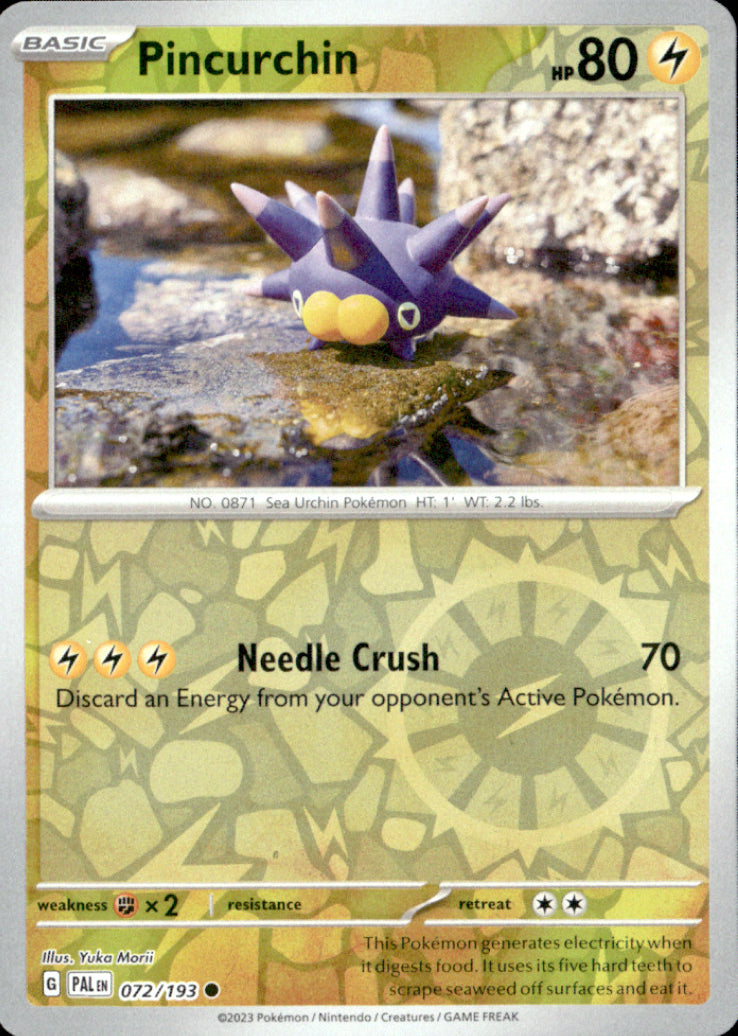 Pincurchin Reverse Holo Common SV02: Paldea Evolved 072/193 NM