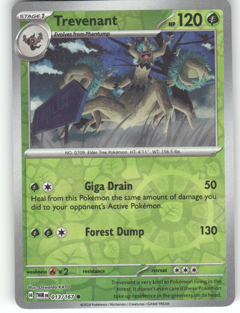Trevenant Reverse Holo Common SV06: Twilight Masquerade 013/167 NM