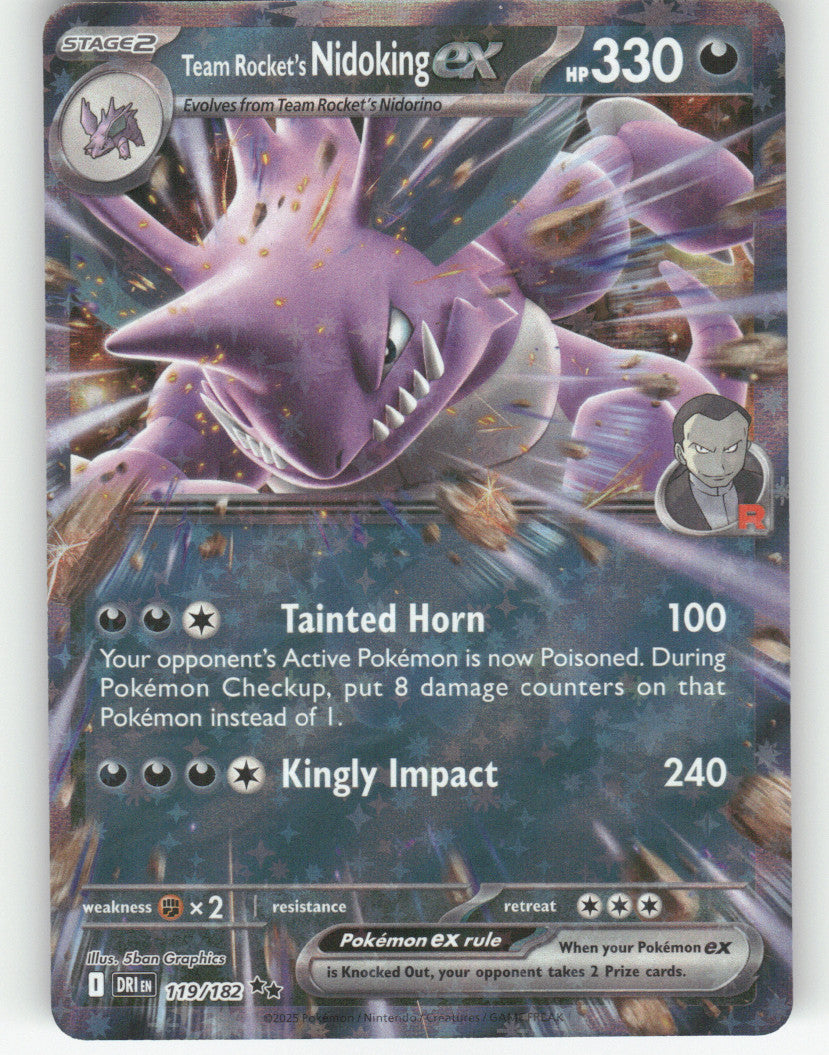 Team Rocket's Nidoking ex Holo Double Rare SV10: Destined Rivals 119/182 NM