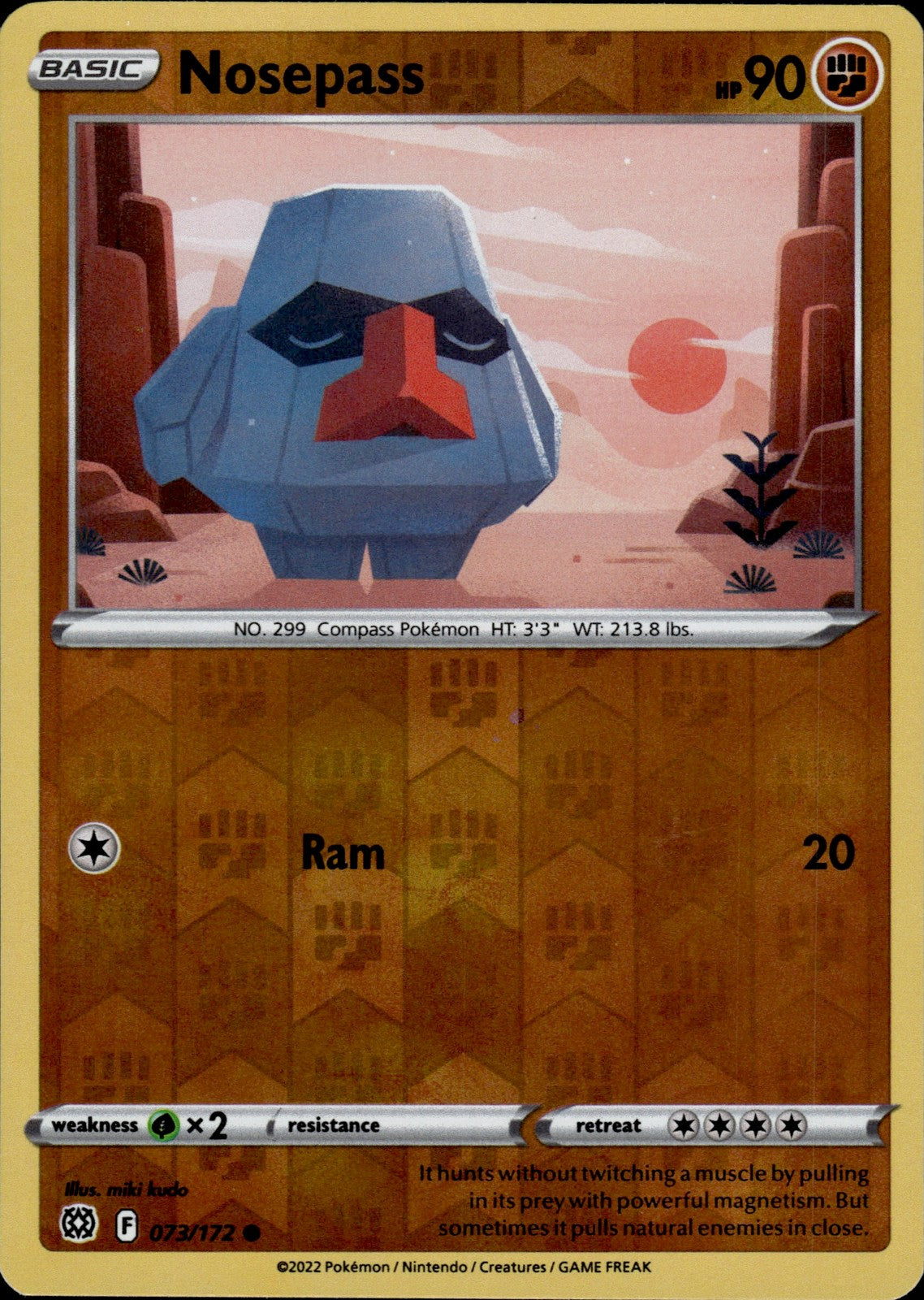 Nosepass Reverse Holo Common SWSH09: Brilliant Stars 073/172 NM