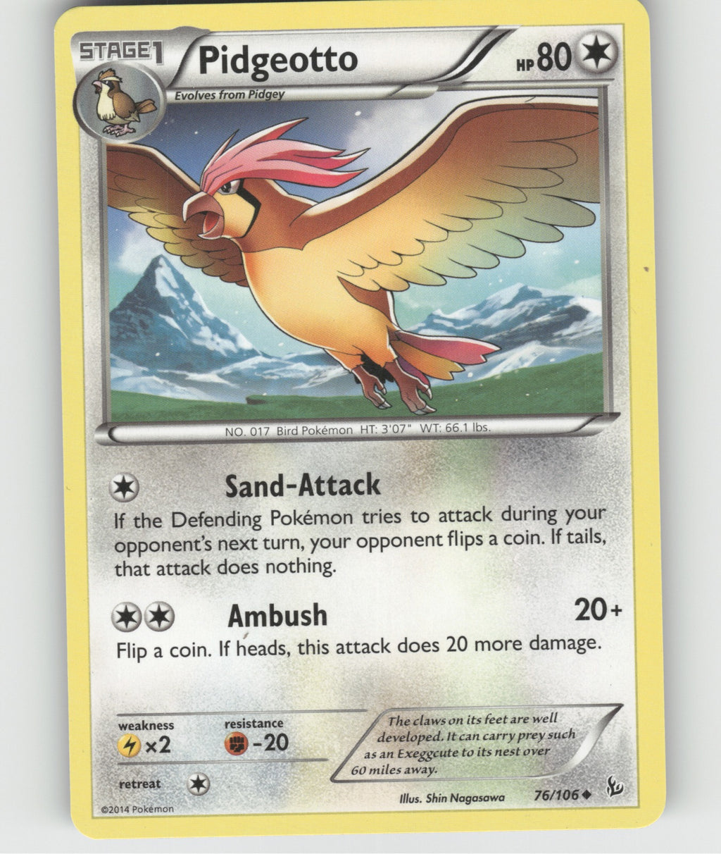 Pidgeotto Uncommon XY - Flashfire 76/106 NM