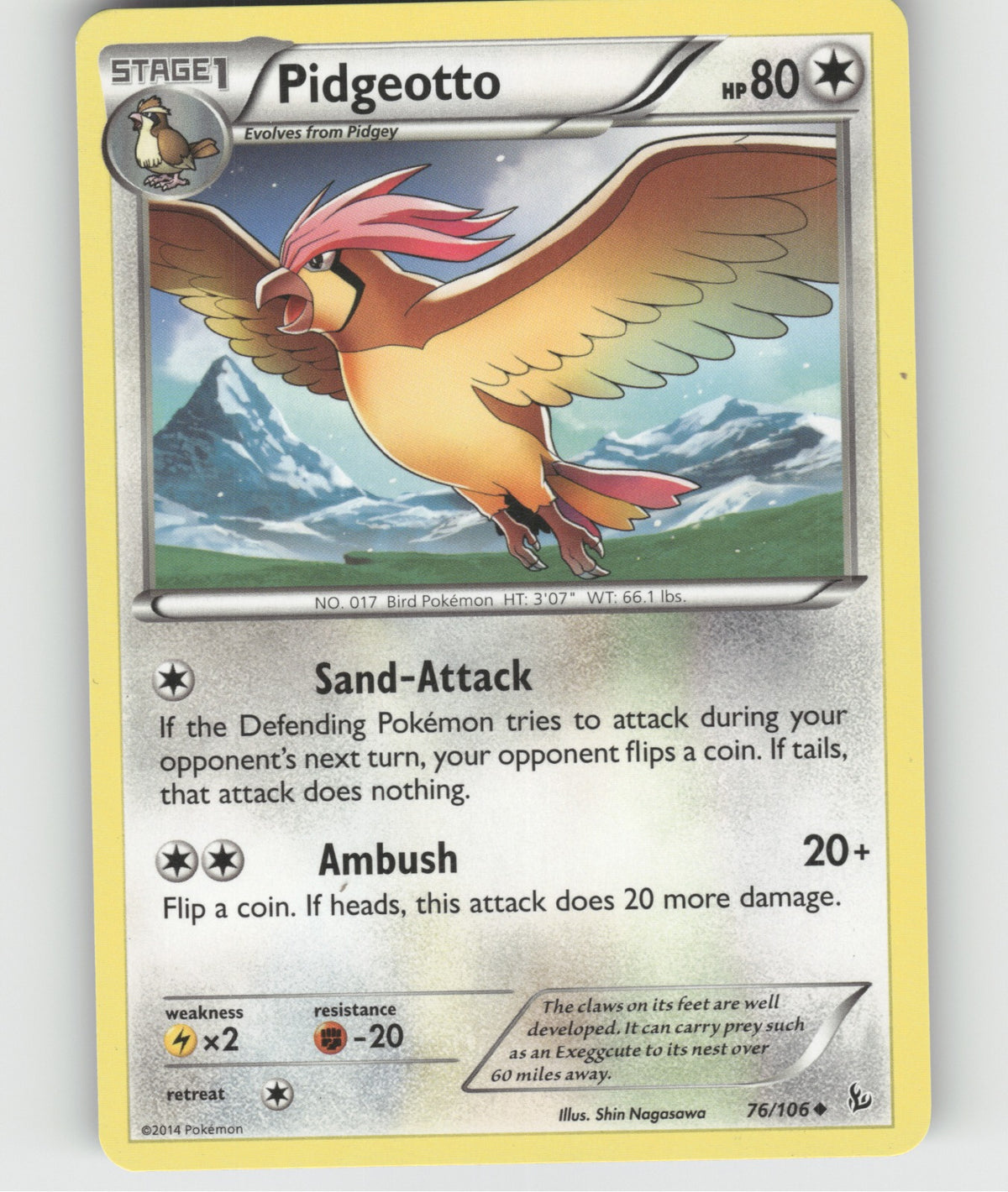 Pidgeotto Uncommon XY - Flashfire 76/106 NM