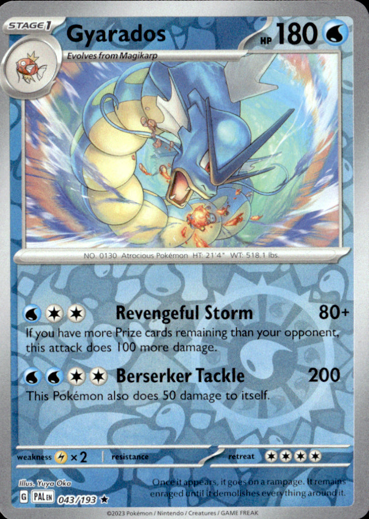Gyarados Reverse Holo Rare SV02: Paldea Evolved 043/193 NM