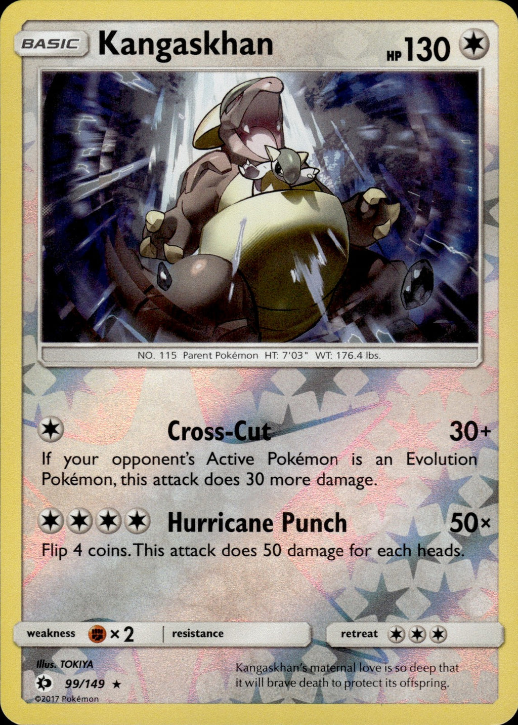 Kangaskhan Reverse Holo Holo Rare SM Base Set 99/149 NM