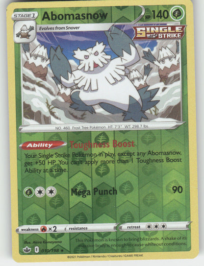 Abomasnow Reverse Holo Rare SWSH06: Chilling Reign 010/198 NM