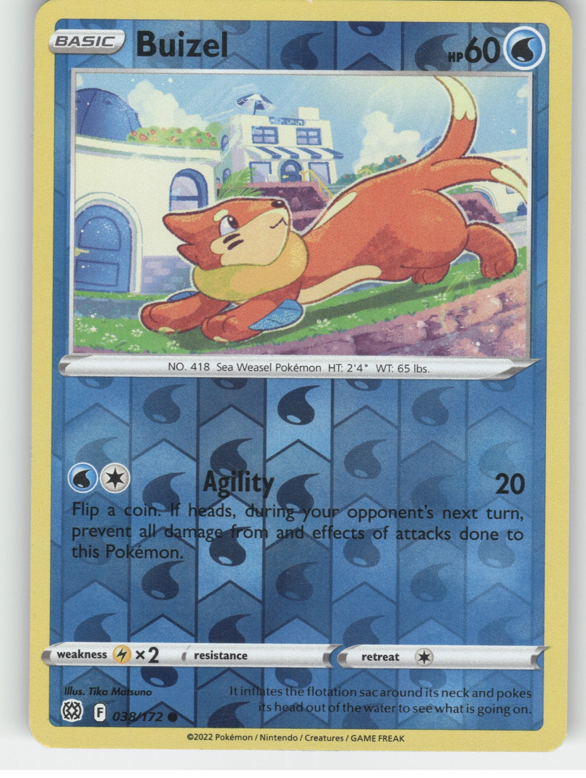 Buizel Reverse Holo Common SWSH09: Brilliant Stars 038/172 NM