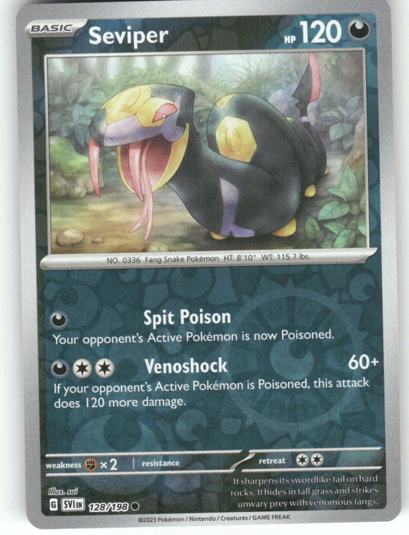 Seviper Reverse Holo Common SV01: Scarlet & Violet Base Set 128/198 NM