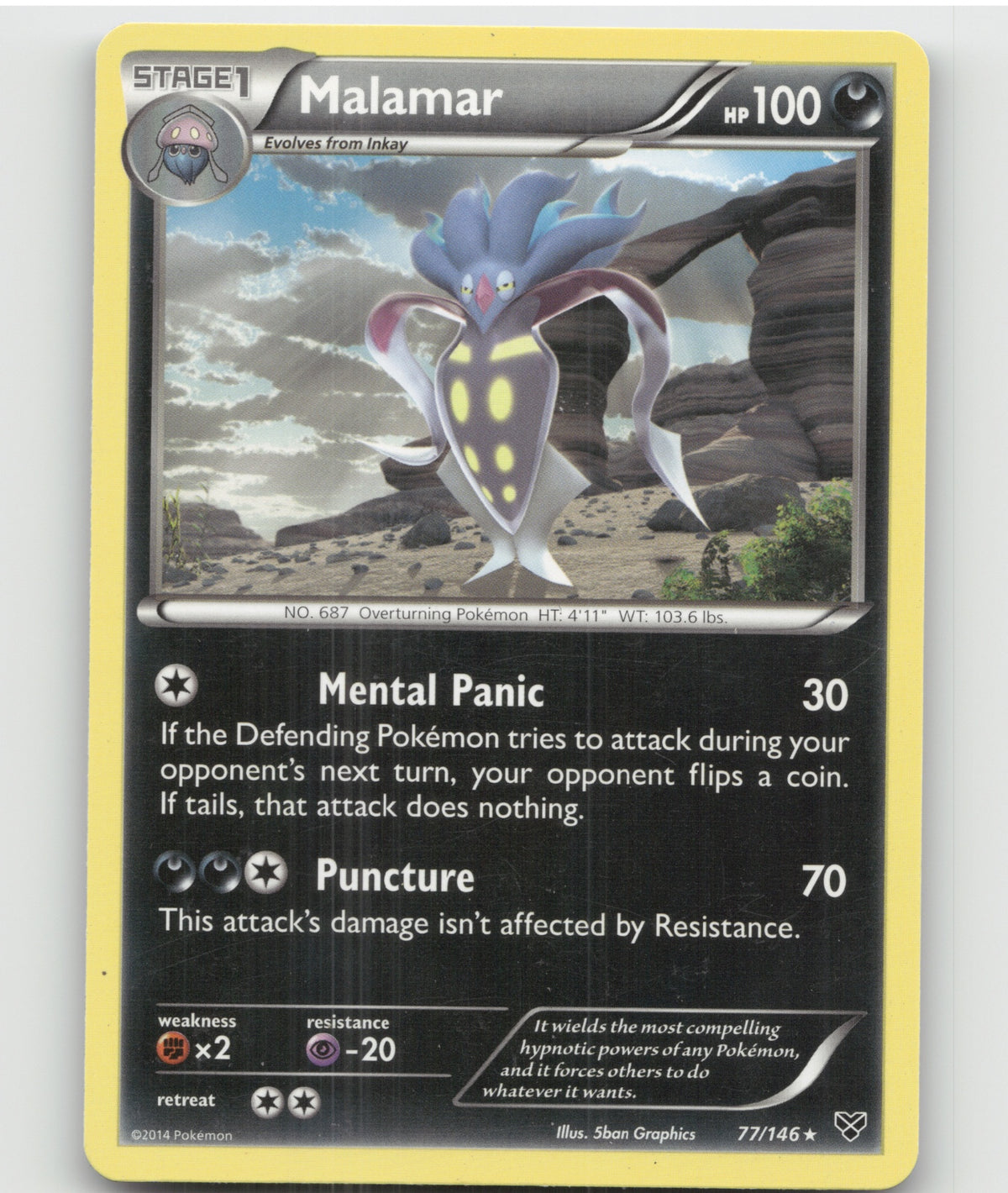 Malamar (77) Rare XY Base Set 77/146 LP