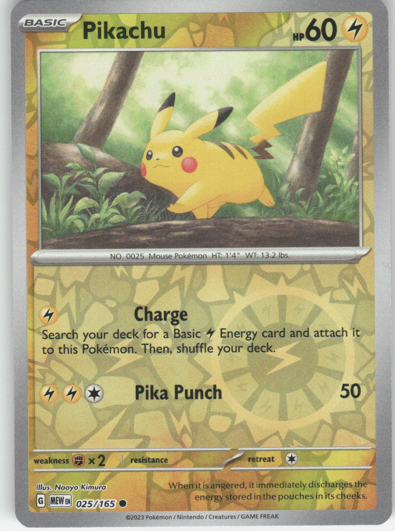 Pikachu Reverse Holo Common SV: Scarlet & Violet 151 025/165 NM